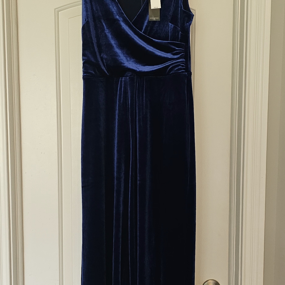Banana Republic Deep Blue Velvet Jumpsuit